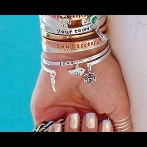 NEW 🌸  ACT MINDFULLY hand stamped bangle cuff